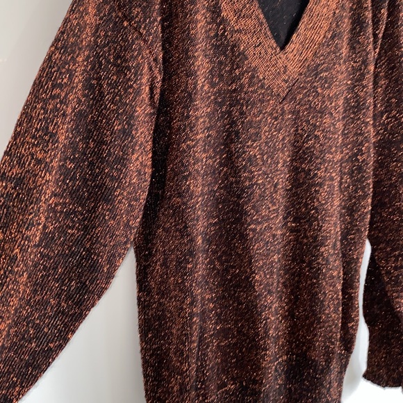 🌟LAST CHANCE 🌟 Vintage Vee Neck Copper Sweater - Picture 3 of 5